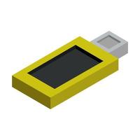 isometrisk usb -enhet på en vit bakgrund vektor