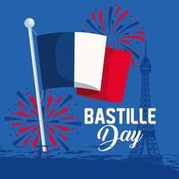 Frohe Bastille-Tag-Flagge vektor