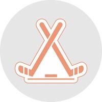 Eis Eishockey Glyphe Mehrfarbig Aufkleber Symbol vektor