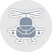 Militär- Hubschrauber Glyphe Mehrfarbig Aufkleber Symbol vektor