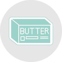 Butter Glyphe Mehrfarbig Aufkleber Symbol vektor