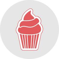 Cupcake Glyphe Mehrfarbig Aufkleber Symbol vektor