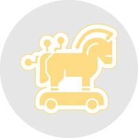 Trojaner Pferd Glyphe Mehrfarbig Aufkleber Symbol vektor