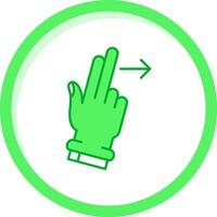 två fingrar rätt grön blanda ikon vektor