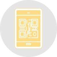 qr Code Glyphe Mehrfarbig Aufkleber Symbol vektor