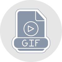 gif Glyphe Mehrfarbig Aufkleber Symbol vektor