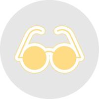 glasögon glyf Flerfärgad klistermärke ikon vektor