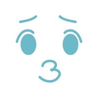 kawai ansikte expresion söt emoji vektor