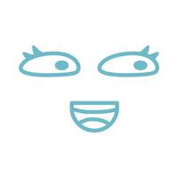 söt leende tecknad serie emoji ansikte vektor
