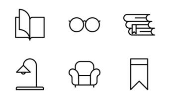 bibliotek ikon symbol vektor mall samling
