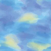 bakgrund med blå himmel, turkos hav och gul sand i de form av en fläck med suddig, mjuk kanter. ljus saftig vattenfärg illustration dragen förbi hand. sömlös mönster. vektor