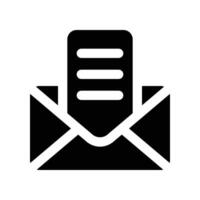 Mail Symbol. Vektor Glyphe Symbol zum Ihre Webseite, Handy, Mobiltelefon, Präsentation, und Logo Design.