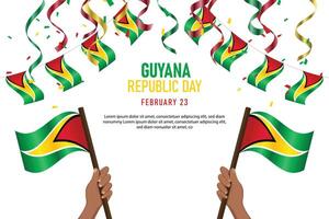 Hintergrund zum Tag der Republik Guyana. vektor
