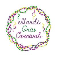 Vektor Farbe Beschriftung zum Karneval gras Karneval.mardi gras Party Design. Sammlung von Französisch traditionell Karneval gras Symbole.