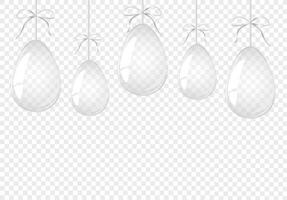 glas ägg med silver- rosett. påsk ägg kort. för vykort, kort, inbjudan, affisch, baner mall text typografi. säsonger hälsningar. vektor illustration