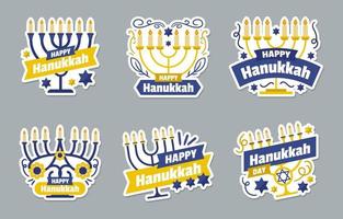 Hanukkah klistermärke samling vektor