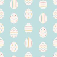 påsk ägg sömlös mönster. målad färgrik ägg. Lycklig påsk. vektor