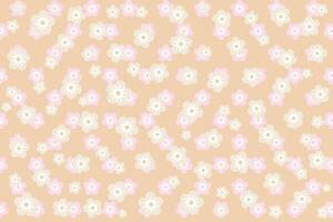 Illustration, Muster von Sakura Blume auf Sahne Farbe Hintergrund. vektor