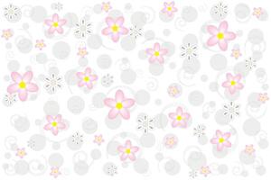 Illustration, Muster von Blume mit Kreis und Linie auf Weiß Hintergrund. vektor