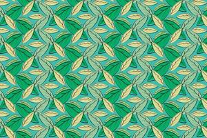 Illustration Muster von Blatt auf Grün Hintergrund. vektor