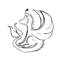 festlig drake med en svans vektor illustration