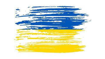 ukrainska nationell flagga i grunge stil vektor