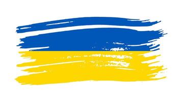 ukrainska nationell flagga i grunge stil vektor