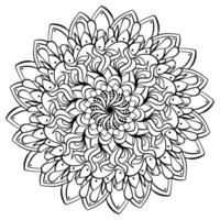 Gliederung Mandala mit verschiedene Blütenblätter, Färbung Seite zum kreativ Aktivität vektor