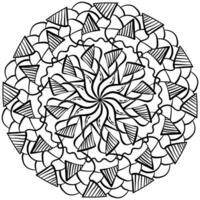 abstrakt mandala med triangel- motiv, klotter färg sida för kreativitet vektor