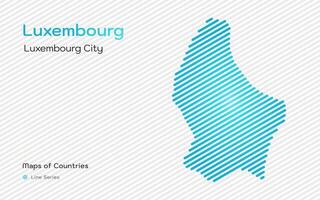 luxemburg Karta i en linje mönster. stiliserade enkel vektor Karta