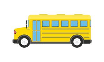 Vektor Schule Bus Seite Aussicht isoliert auf Weiß Hintergrund