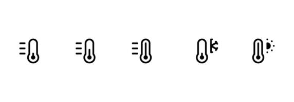 temperatur symbol uppsättning. temperatur ikoner vektor uppsättning. termometer ikoner isolerat. kall och varm ikon för appar och webbplatser