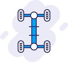 Chassis Linie gefüllt Hintergrund Symbol vektor