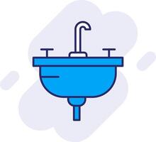 Waschbecken Linie gefüllt Hintergrund Symbol vektor