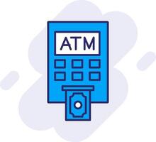 Geldautomat Maschine Linie gefüllt Hintergrund Symbol vektor