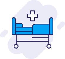 Krankenhaus Bett Linie gefüllt Hintergrund Symbol vektor