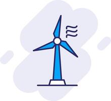 Wind Turbine Linie gefüllt Hintergrund Symbol vektor