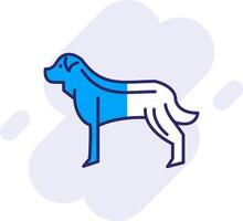 hund linje fylld backgroud ikon vektor