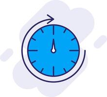 runden Uhr Linie gefüllt Hintergrund Symbol vektor