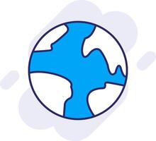 Planet Erde Linie gefüllt Hintergrund Symbol vektor