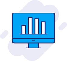 online Bar Diagramm Linie gefüllt Hintergrund Symbol vektor