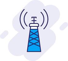 Signal Turm Linie gefüllt Hintergrund Symbol vektor