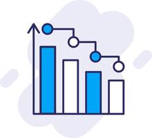 Bar Diagramm Linie gefüllt Hintergrund Symbol vektor