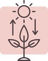 Photosynthese Linie gestalten Farben Symbol vektor