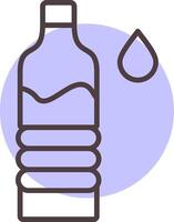 Wasser Flasche Linie gestalten Farben Symbol vektor