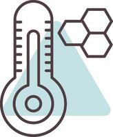 Thermometer Linie gestalten Farben Symbol vektor