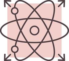 Atom Linie gestalten Farben Symbol vektor