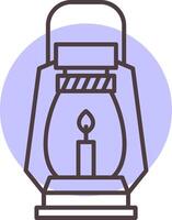 gas lampa linje form färger ikon vektor