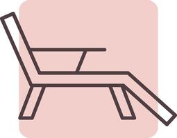 däck stol linje form färger ikon vektor
