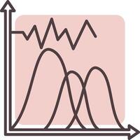 Welle Diagramm Linie gestalten Farben Symbol vektor